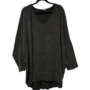 Be Stage Women’s Ribbed Tunic Top Gray Size 3X Preowned Excellent Condition
